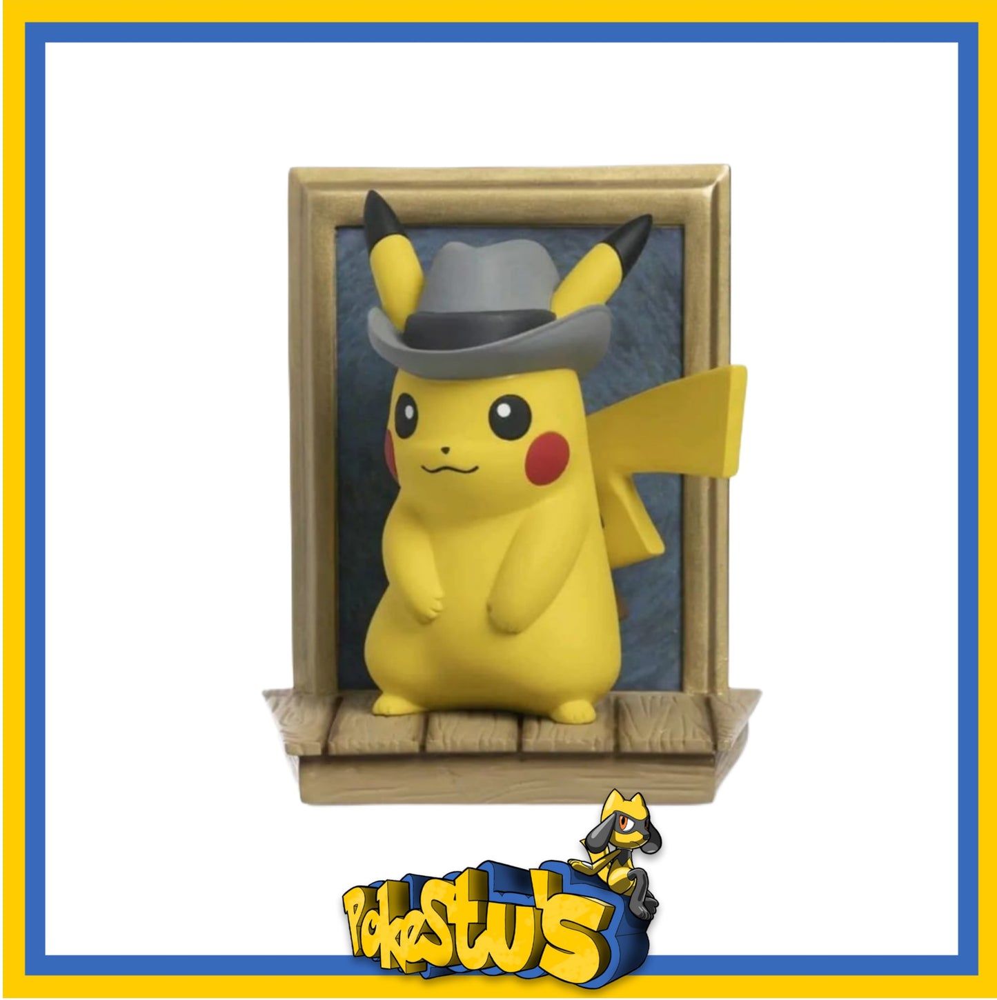 Pokemon Center x Van Gogh Museum: Pikachu Grey Felt Hat Figure With Self Portrait