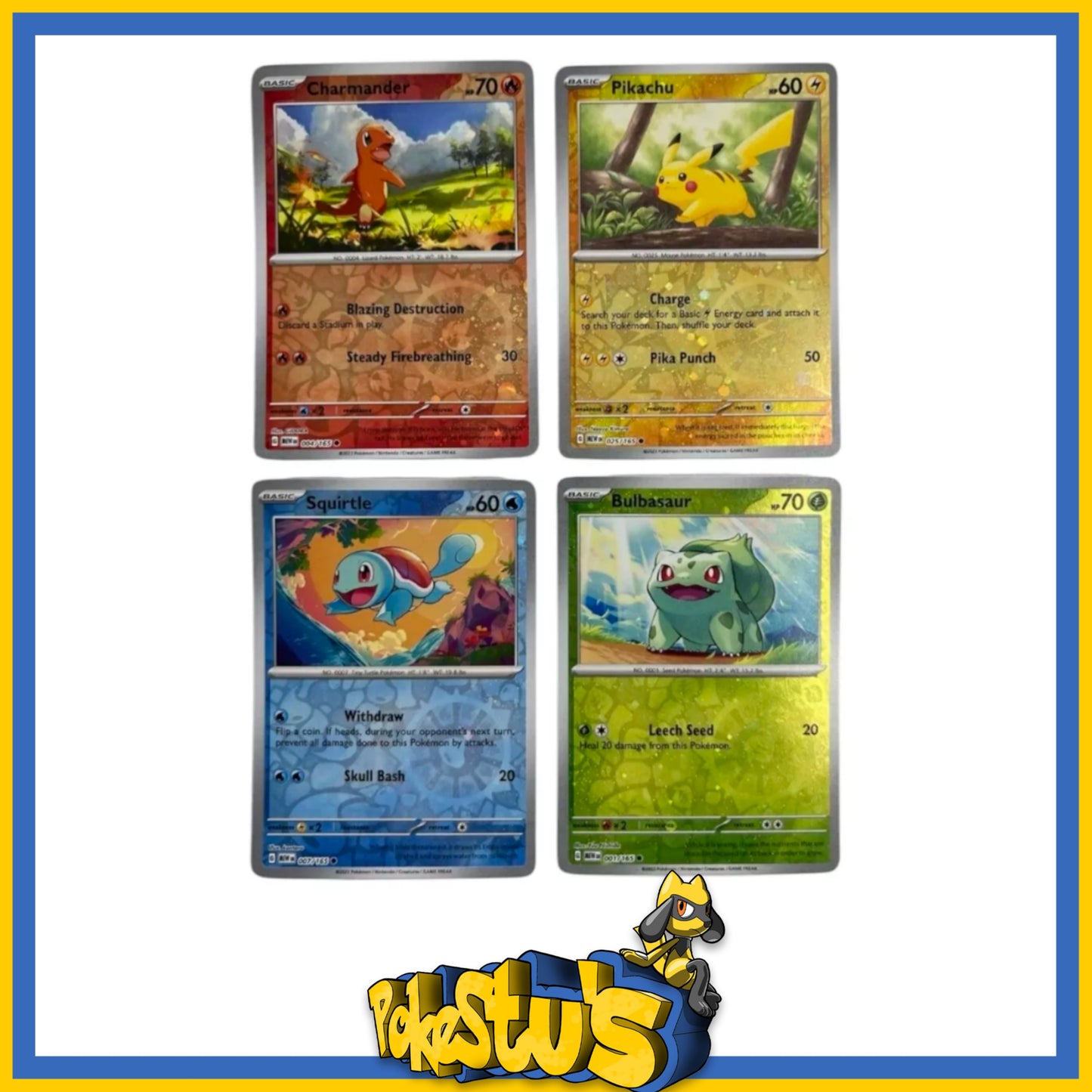 Pokemon Costco 151 Cosmos Foil Promo Pikachu Squirtle Charmander Bulbasaur Cosmo