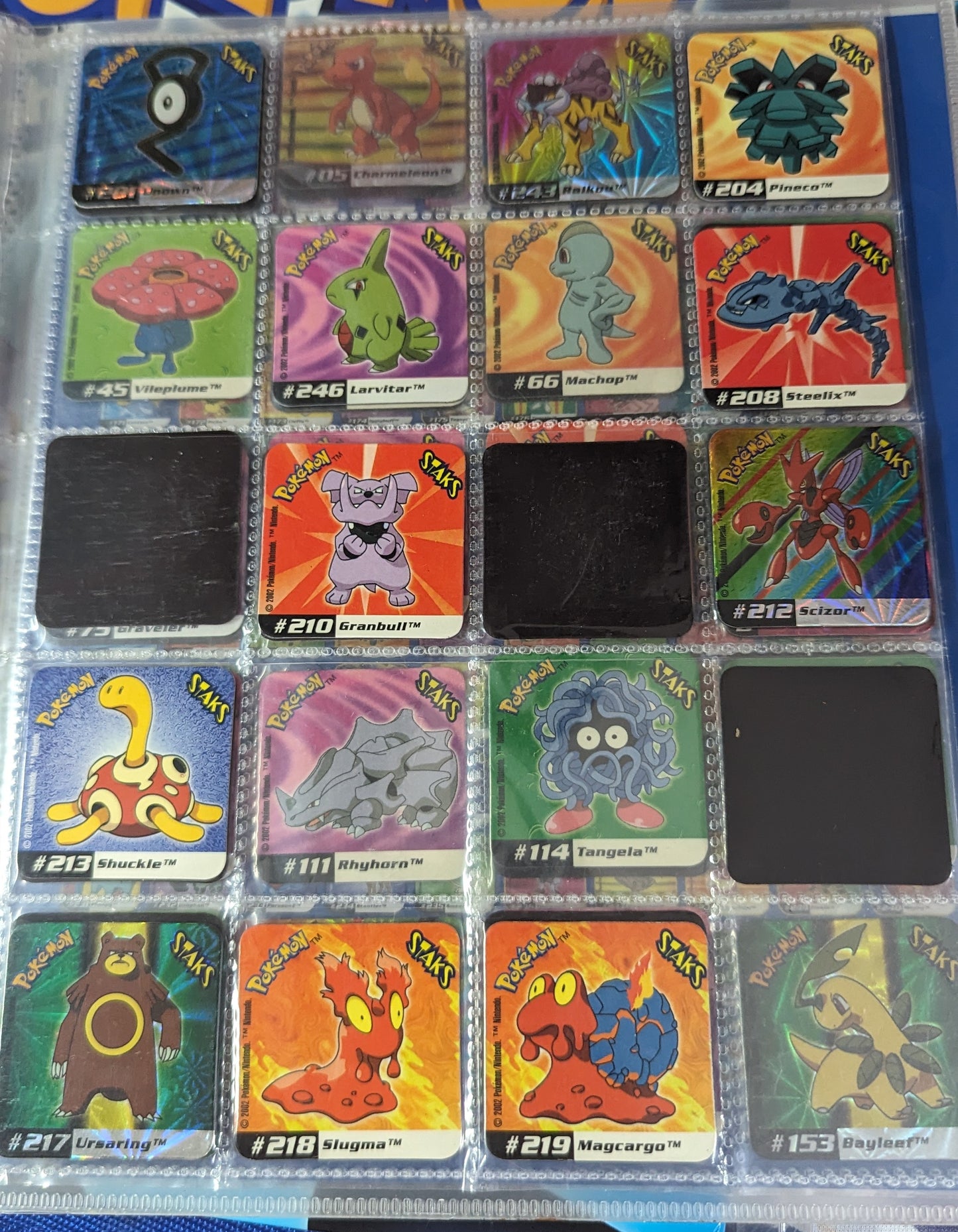 Pokemon Staks Johto League Champions Panini 2002 Magnets & Collectors Folder